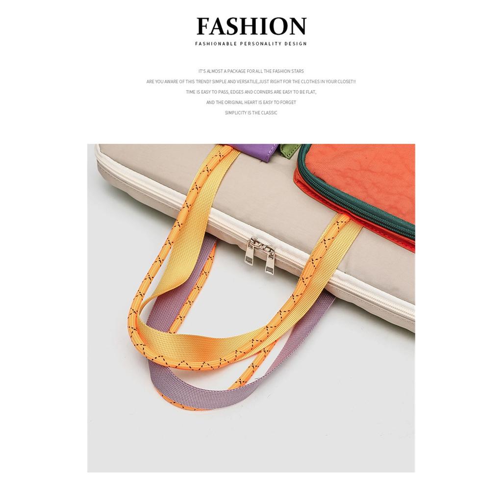 Japanese Dopamine Color Matching Messenger Bag Large Capacity 15.6-inch Dual-purpose Computer Bag Commuting Portable Shoulder Tablet Bag