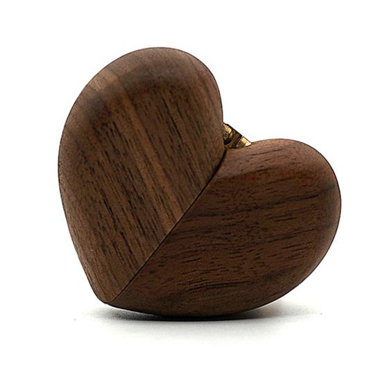 Heart-shaped Ring Box Compact Size Portable Retro Style Wooden Proposal Wedding Ring Holder Jewelry Organizer