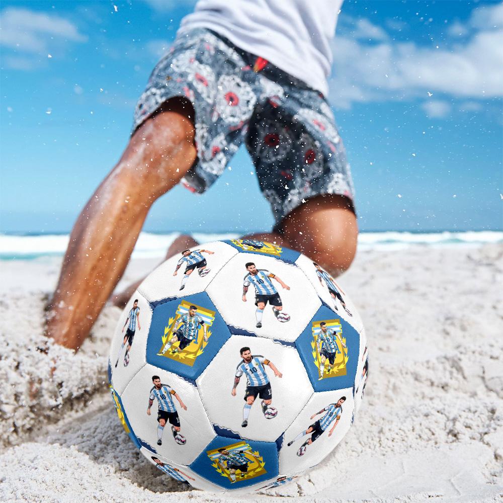 1pc Messi Size 5 Soccer Football Machine Sewn Outdoor Training and Matches Surprise Collection Gift Distinctive Home Decor And Party Gift
