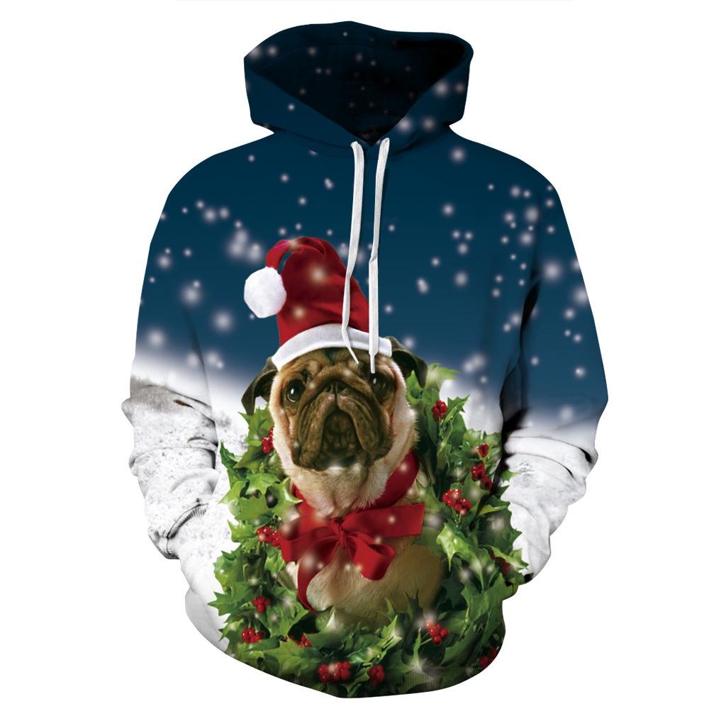 Festive Men Women Christmas 3d Graphic Printed Hoodie Sweatshirt Jumper Tops