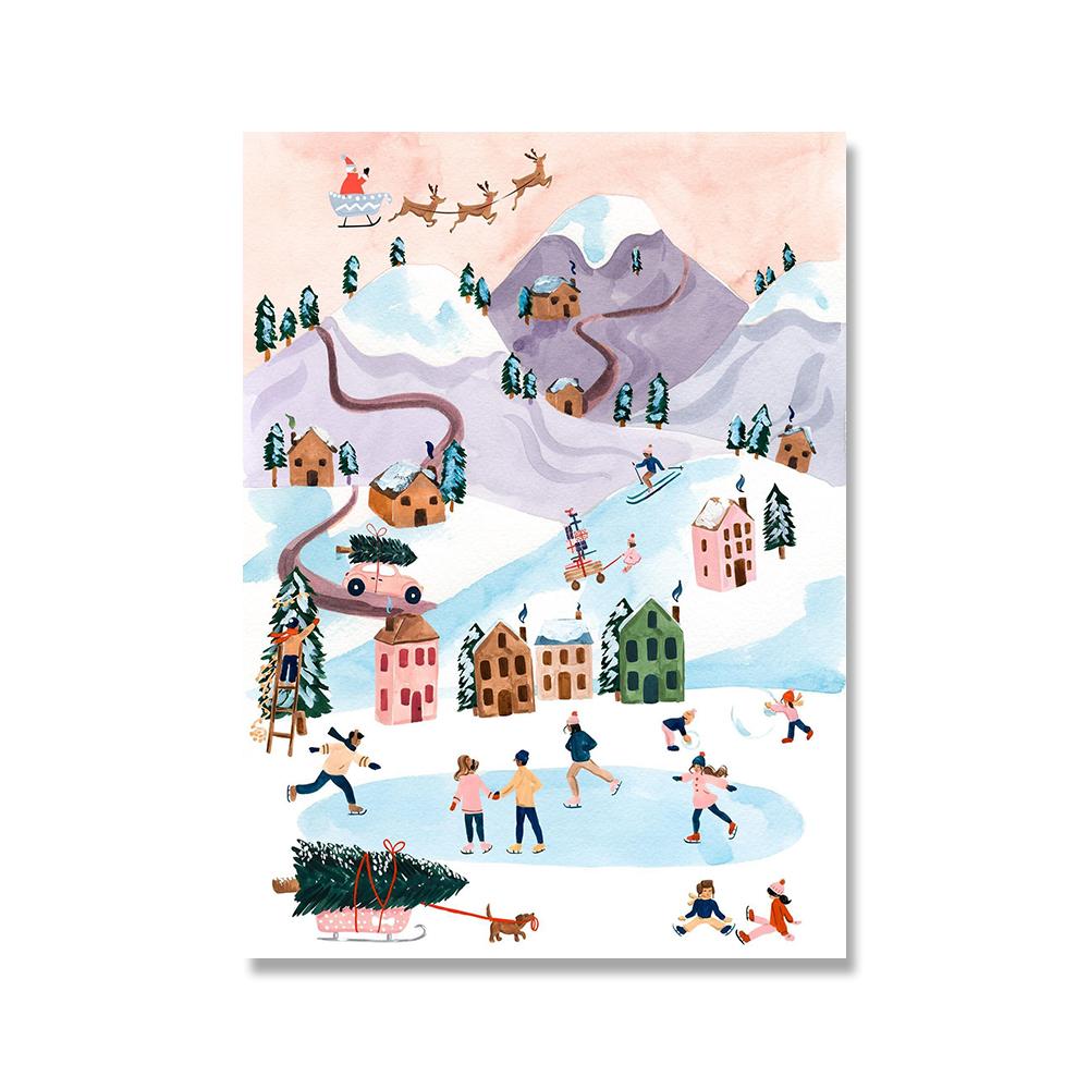 Рождественские снеговики, поющие танцоры, сезонные настенные художественные холсты, картины, плакаты на скандинавскую тему и принты, фотографии оленей, домашний декор для комнаты