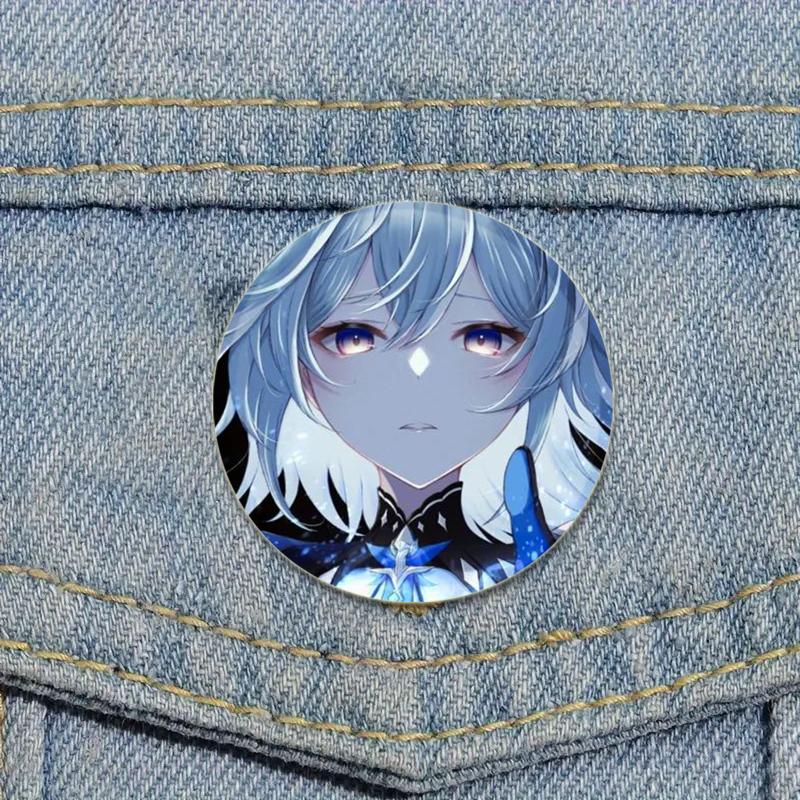 32/44/58 мм значки Eula аниме Genshin Impact броши ручной работы игровые персонажи значки на лацкан креативные значки с мультяшными фигурками аксессуары подарок