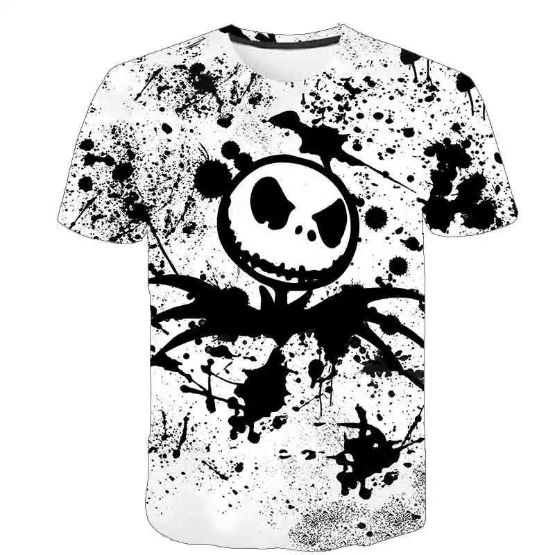 Halloween Skull Graphic Men's T-shirts Harajuku Hip Hop Streetwear Short Sleeve Loose Top
