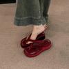 Internet Celebrity New Beautiful Red Flip-flops Platform Slippers Women Wear 2025 Summer New Beach Muffin Sandals