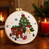 Christmas Gift Ideas Embroidery Kit, DIY Holiday Ornament Craft Xmas Tree Box Pattern, Starter Pack Festive Needlework Sewing Kit for Adults