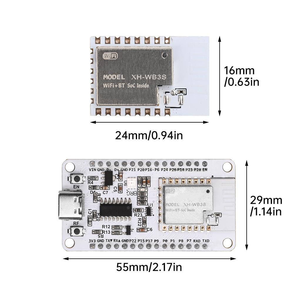 Хорошая отладочная плата MCU-WB3S Модуль Wifi Bluetooth Ch340 На борту модуль WB3S Встроенный чип BK7238