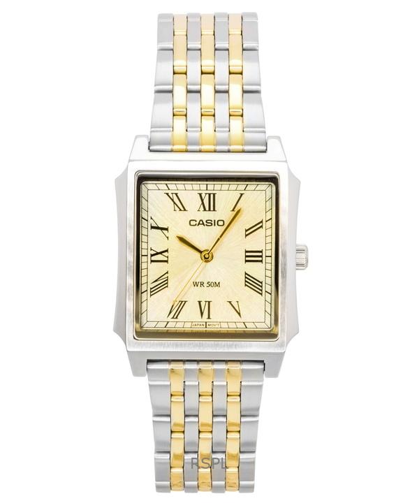 Casio Аналоговые Мужские Часы MTP-B190SG-9BV с Золотым Циферблатом на Стальном Браслете, Кварцевые