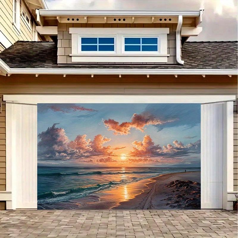 1 piece 2D flat ocean sunset beach scene polyester banner home party wall decoration room decoration backdrop wsj