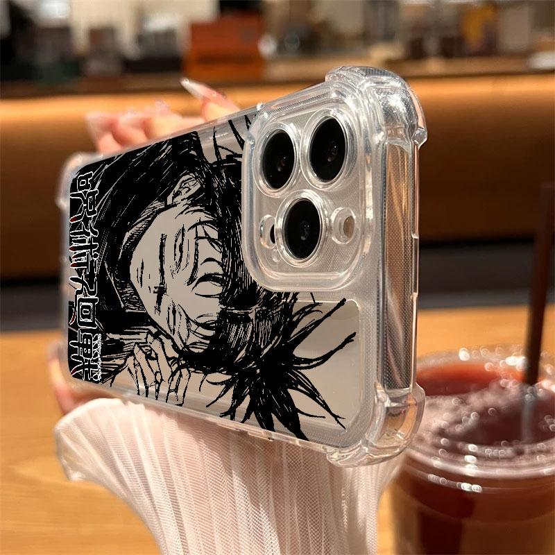Jujutsus Chosos Kaisens Phone Case Clear For iPhone 17 16 14 15 11 12 13 Pro Max 16E 15 Plus 17 Air Soft Shockproof Cover Anime