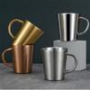 Корейская двухслойная пивная кружка из нержавеющей стали для чая, изолированная, противоожоговая кофейная кружка с ручкой, стакан для кухни, посуда для питья