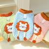 Warm Dog Lion Pattern Costume Pocket Design Pet Sweater Cartoon Pet Pullover  Daily Wear