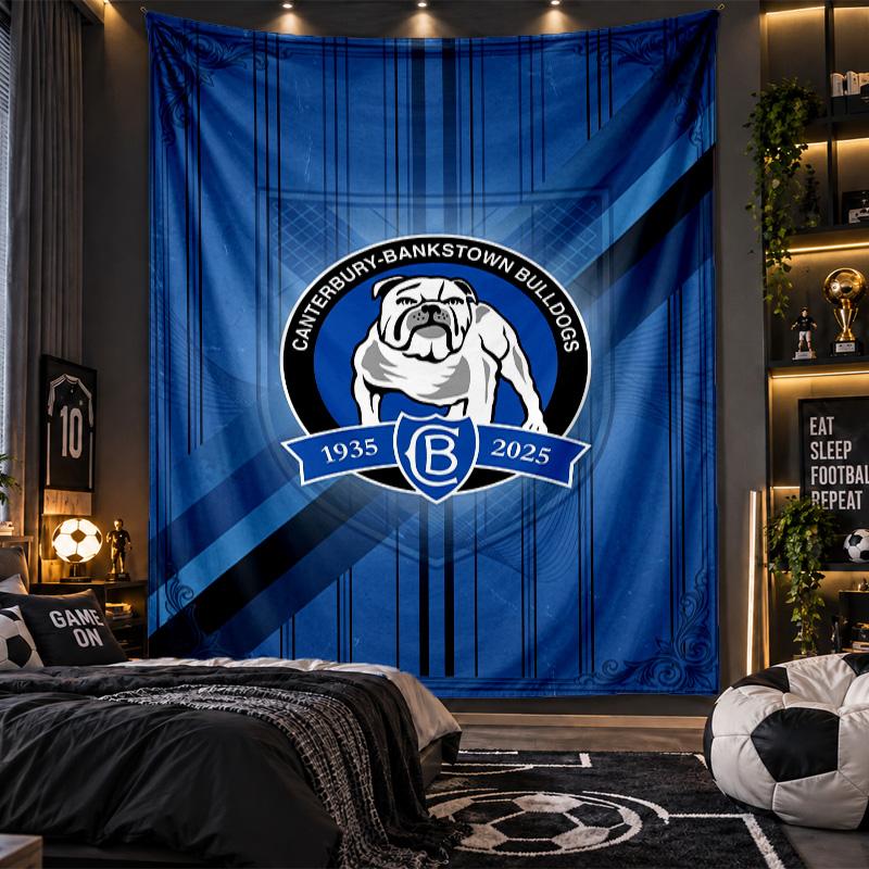 Wall Hanging Tapestry Canterbury-Bankstown Bulldogs Print Cloth for Living Room Bedroom Home Decor