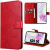 Protective Case - Booling - for Samsung Galaxy A35 5G - Red - Shockproof - Butterfly Pattern