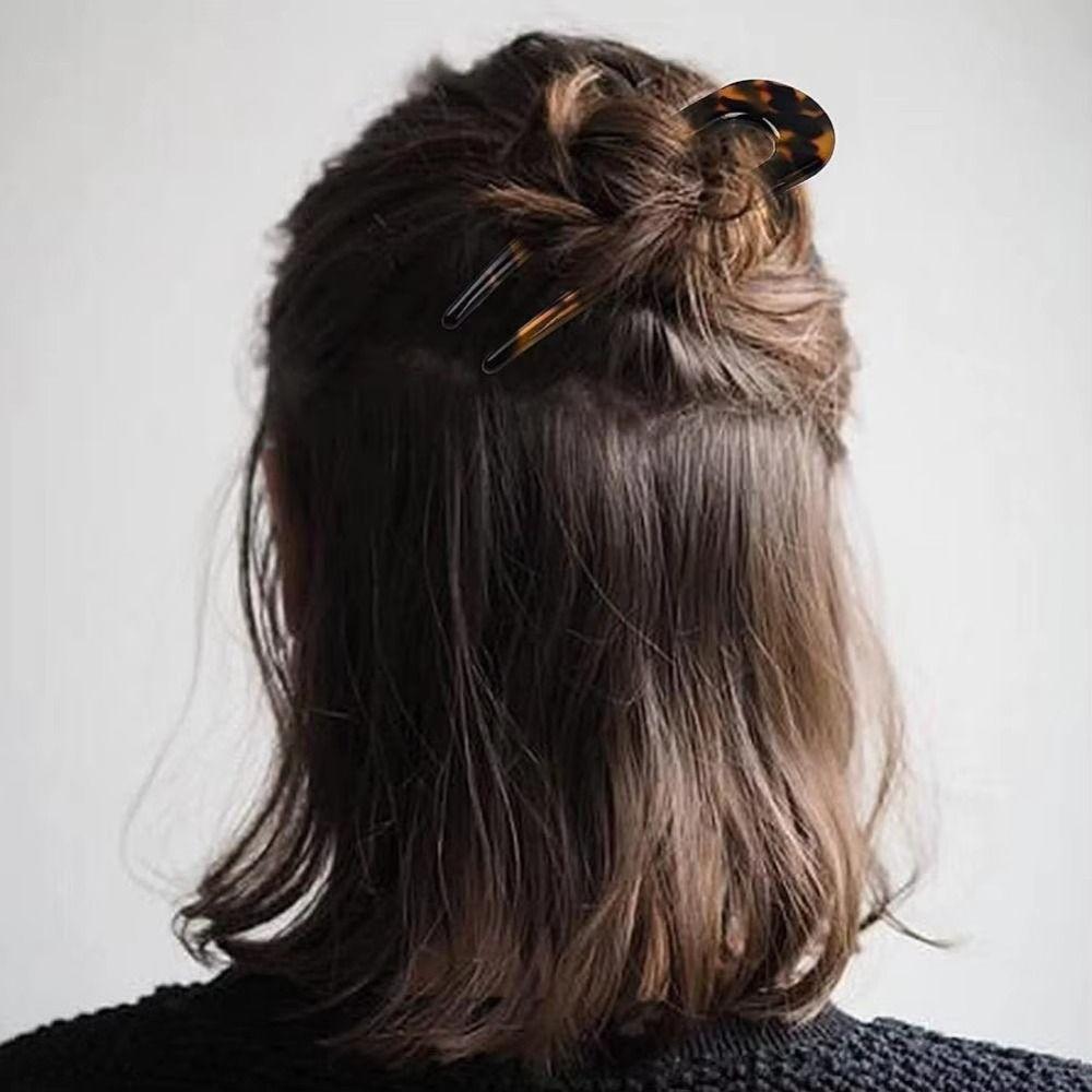 Geometric Design Hair Pins Acetate Hair Bun Fashion Hair Sticks for Women Girls