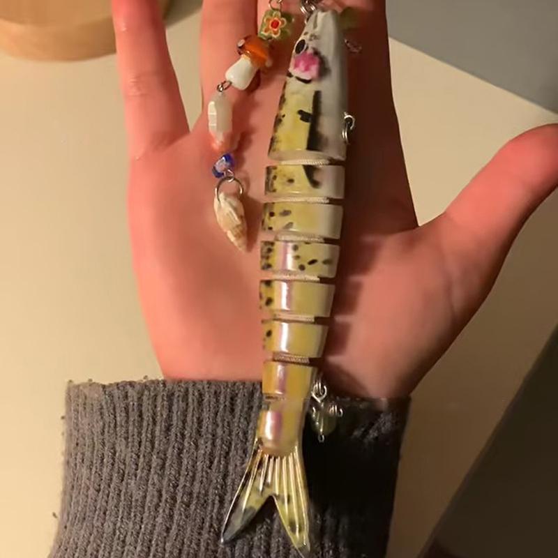 1 шт. Прекрасное украшение Искусственная приманка для рыбы Свимбейт Подвеска-брелок для мобильного телефона для мужчин и женщин Ручная работа Рыба Брелок