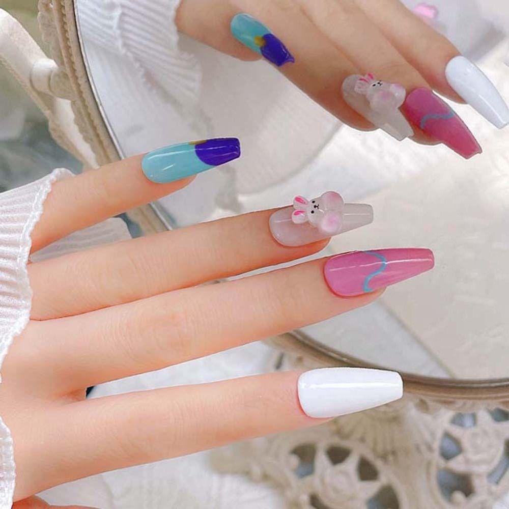 Rabbit Cartoon Nail Decorations Animal Nail Rhinestones 3D Nail Jewelry Cartoon Nail Drills