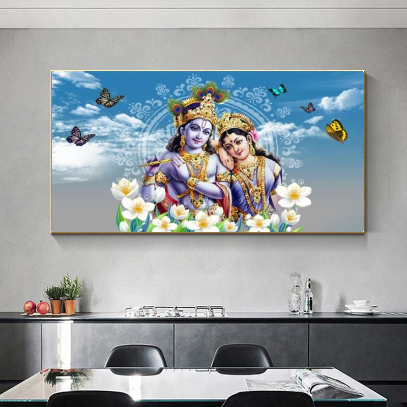 Лорд Радха Кришна постеры и принты Abatract холст картина настенное искусство для гостиной современный домашний декор религия Куадрос
