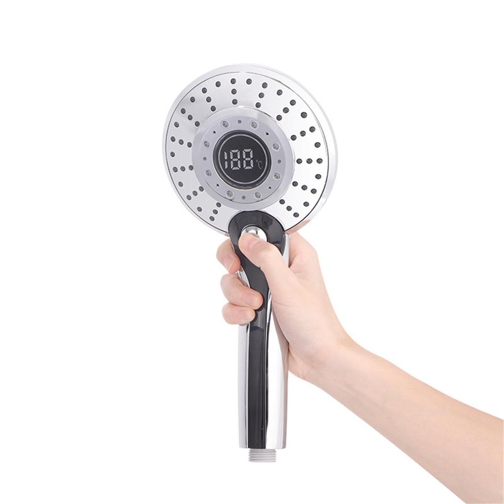 3 Colors LED Shower Head Temperature Control Hand Shower With Digital Temperature Display