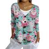 Women's Fashion Casual Knit Sweater Button-Up Christmas Print Cardigan Jacket