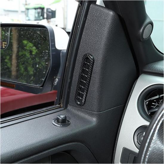 2x Door Side Air Vent Outlet Cover Trim Bezels For Ford F150 09-14 Carbon Fiber