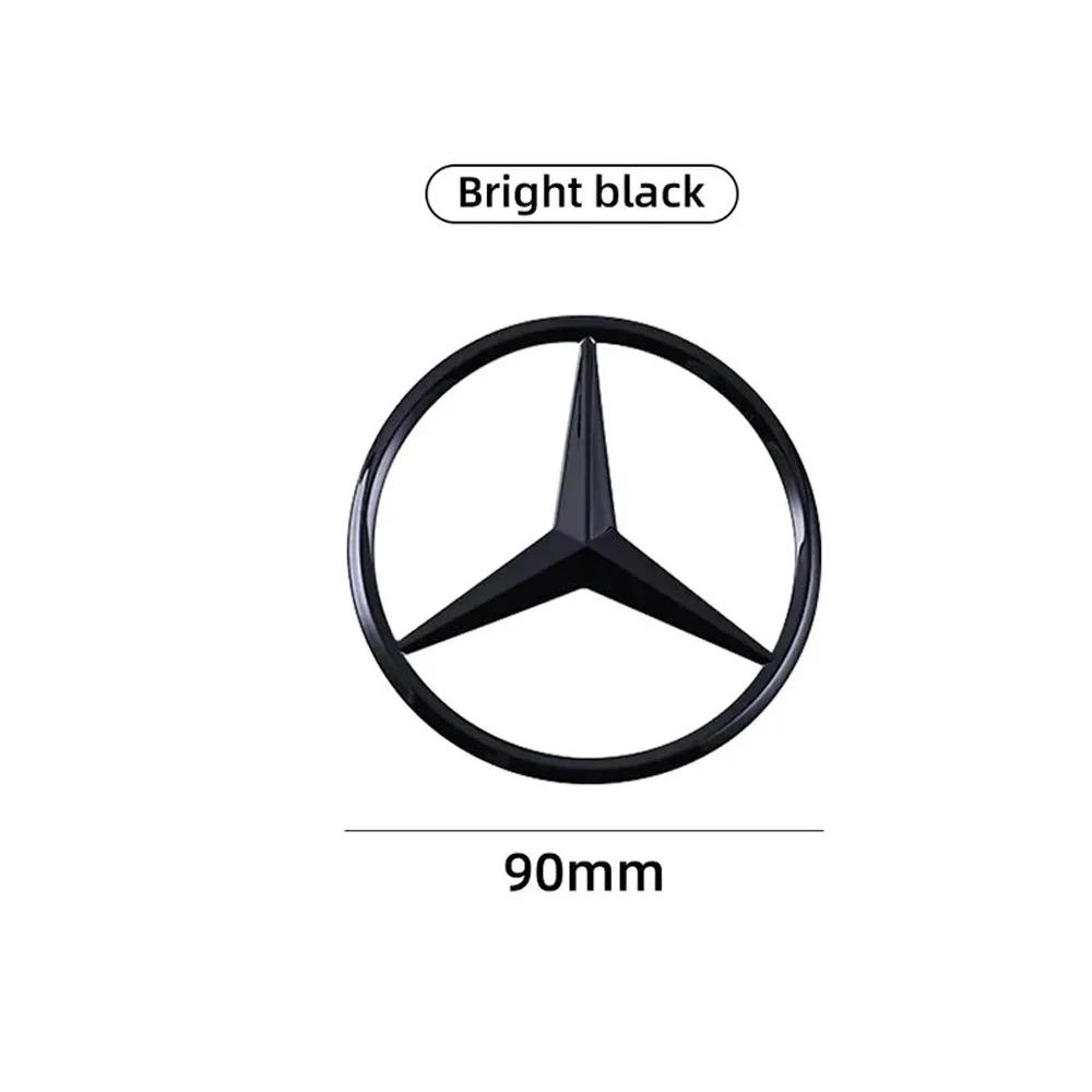 XDLS2 ABS90mm Car Rear Trunk Middle Badge Emblem Sticker Decal For Mercedes Benz W203 W211 W204 W210 W212 Cla W205 W213 CLA CLK CLS ML
