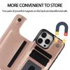 Кожаный чехол-книжка с двойной кнопкой для iPhone 16e 16 15 14 13 12 11 Pro Max со слотом для карт и подставкой