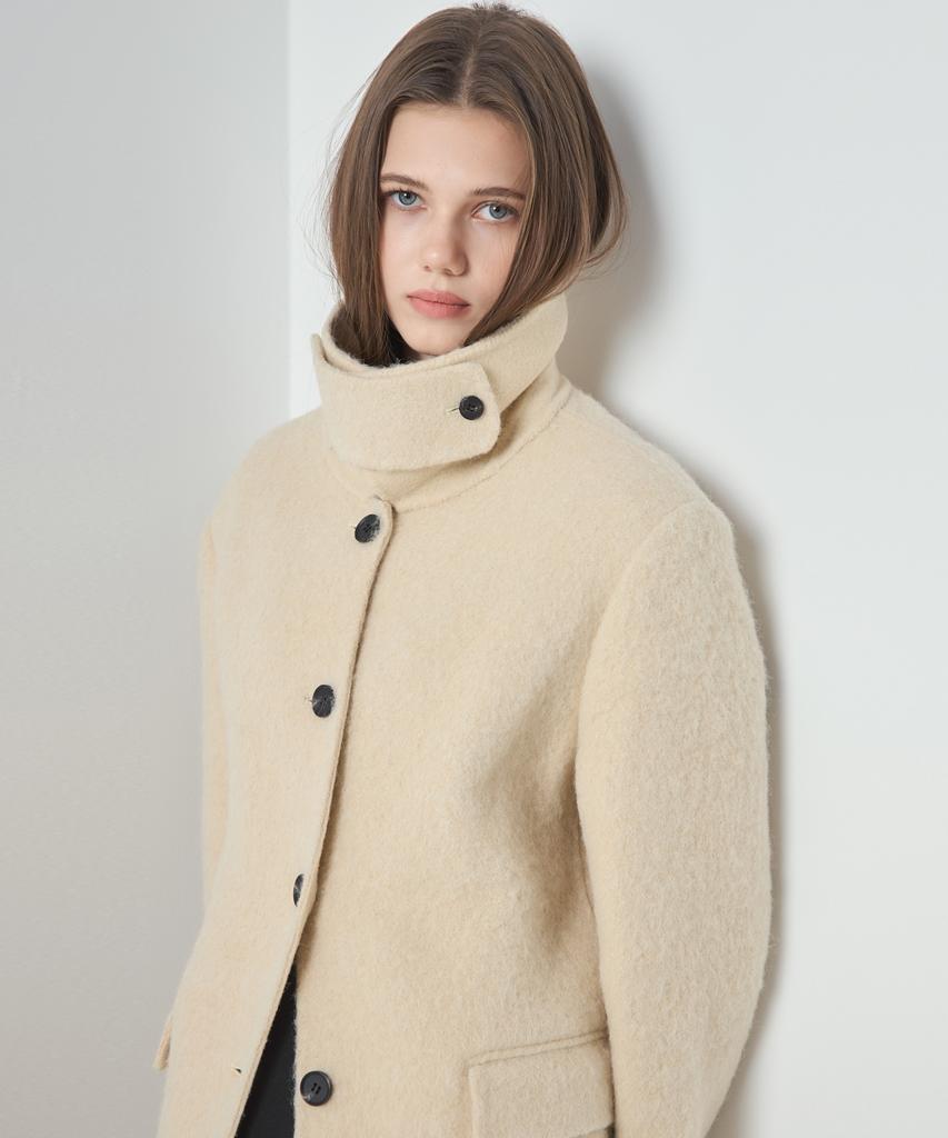 NUTOFFE Alpaca Single Handmade Coat_Butter Beige
