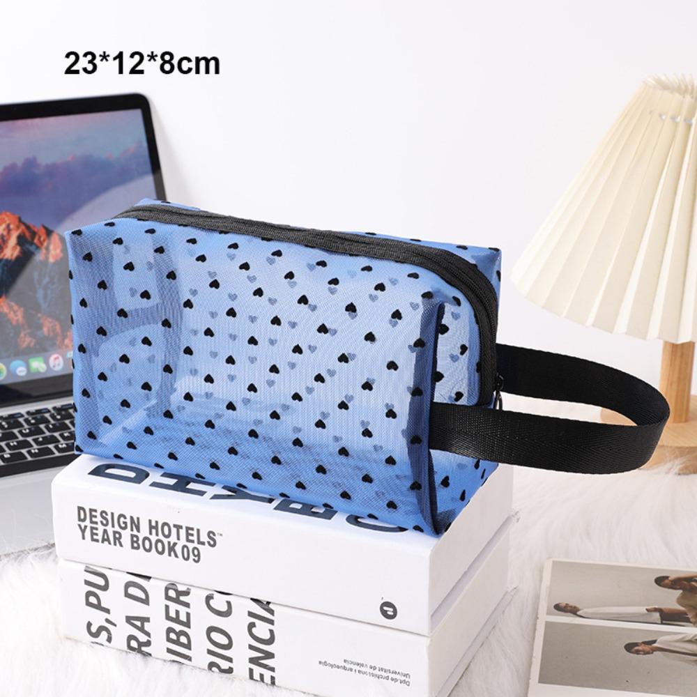 Multifunction Mesh Makeup Bag Blue/Purple Lipstick Organizer Bags Women Cosmetic Storage Pouch