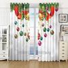 Рождественские шторы с цифровой печатью, 2 шт., полузатеняющие солнцезащитные тонкие тканевые занавески для гостиной и спальни, Новый год 2024