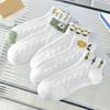 5 Pairs Women Socks Refreshing Flower Prints Mid-tube Shallow-cut High Elasticity Soft Breathable Sweat Absorption Anti-slip Girls Daily Sports Socks