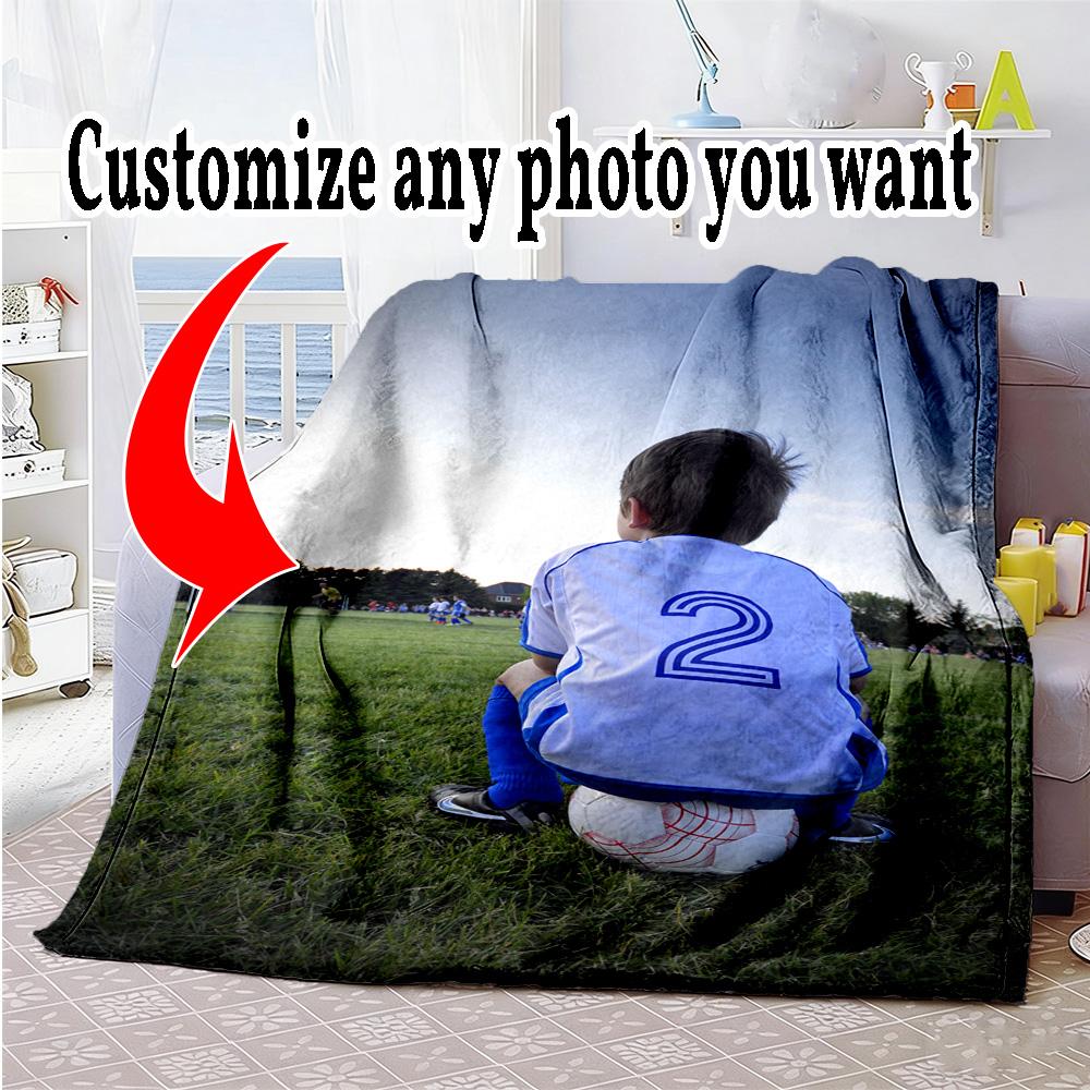 Customize Picture Personalized picture Blanket Multi-purpose Customizable Blanket Ultra-Soft for Living Room Seaside Office Chair Livingroom