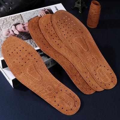 1 пара кожаных деловых стельок для ног, дышащие впитывающие пот стельки для обуви для ног, мужские и женские кожаные стельки