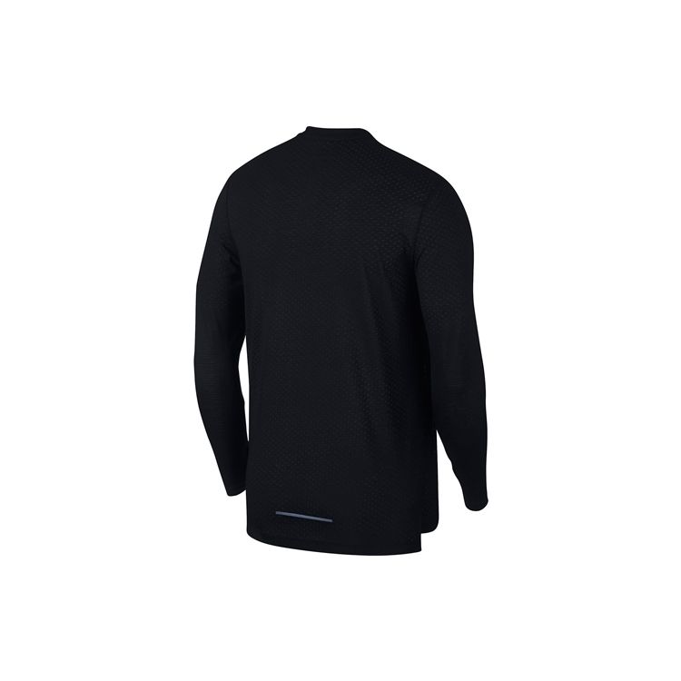 Nike Rise 365 Breathable Mesh Long-Sleeve Running Top Men Tops Black AQ9924-010