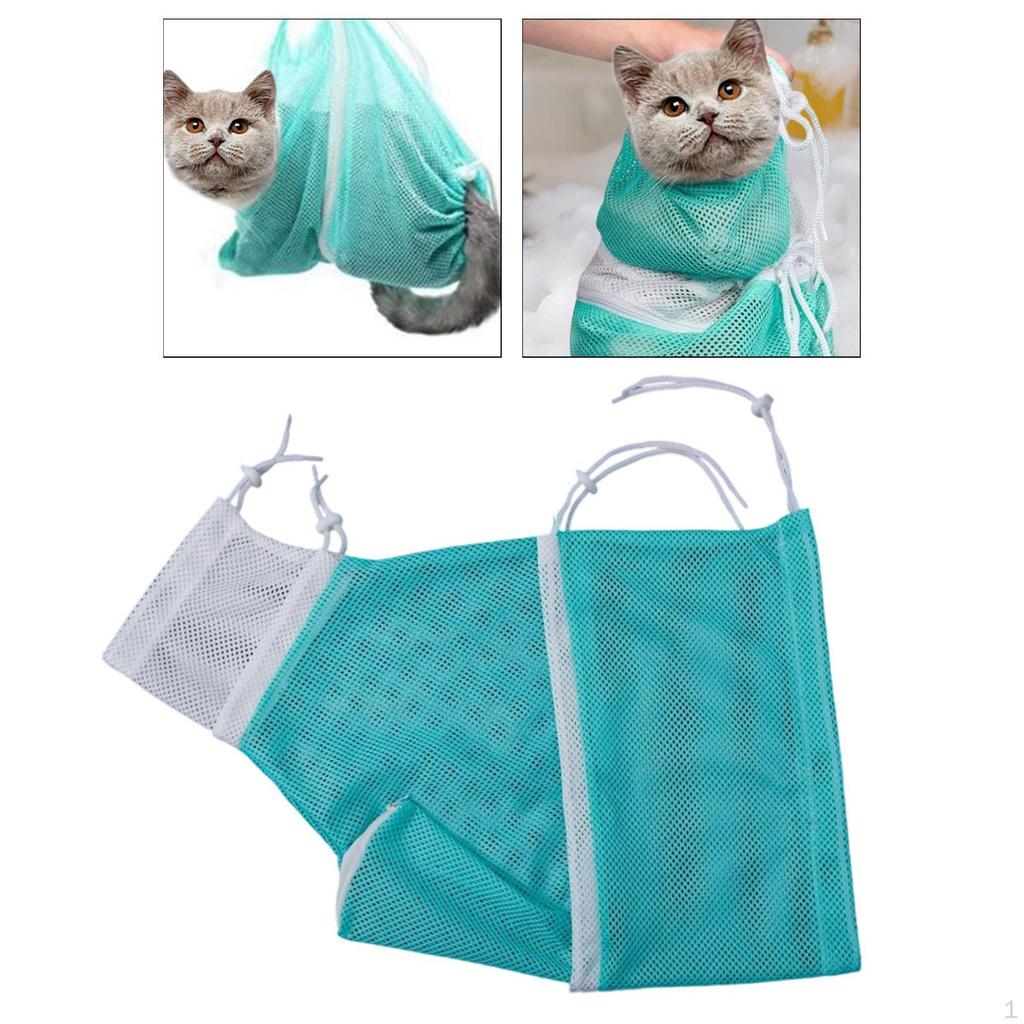 Adjustable Cat Bathing Bag for Washing, Anti Scratch Restraint Ears Clean
