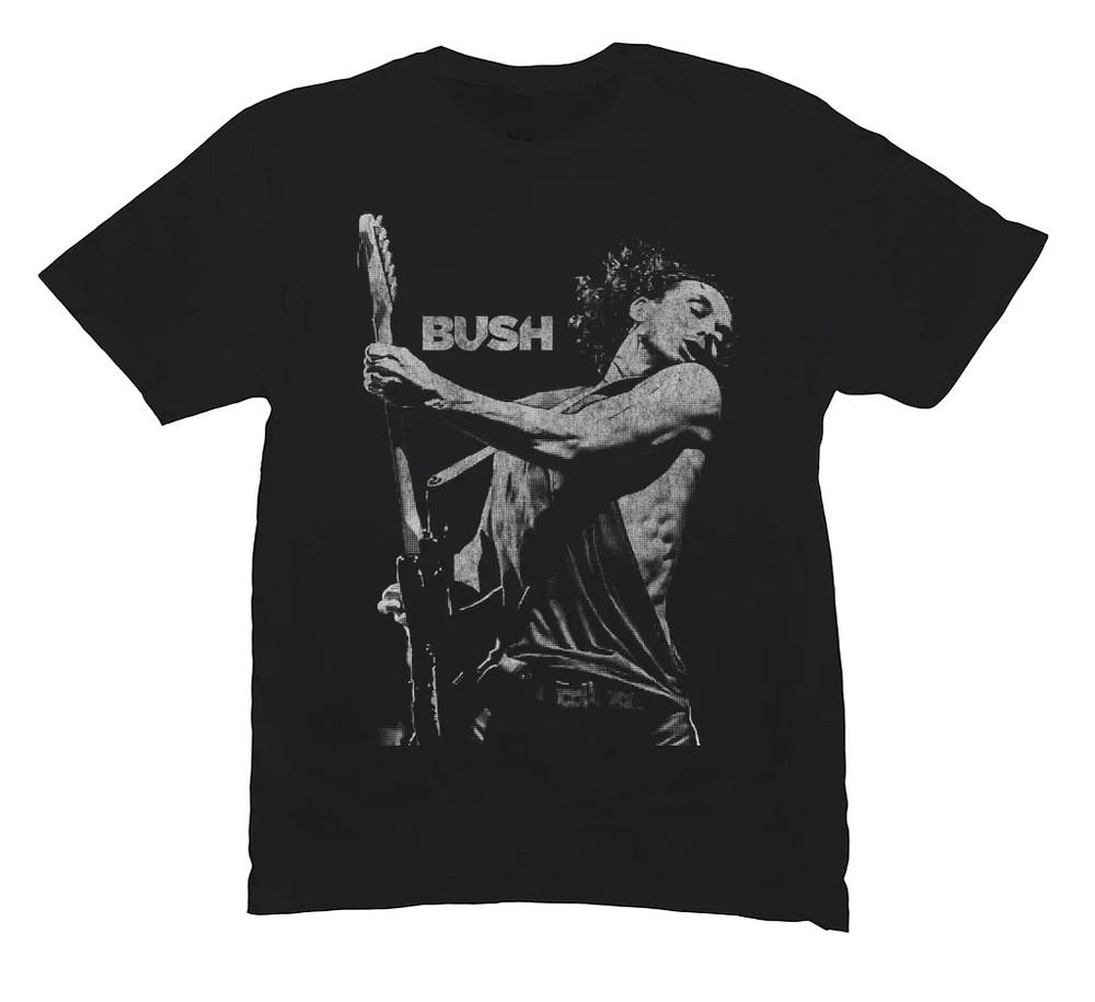 Горячий! Футболка унисекс с принтом Bush Band Live In Tour, тяжелый хлопок, черная, все размеры, BT332