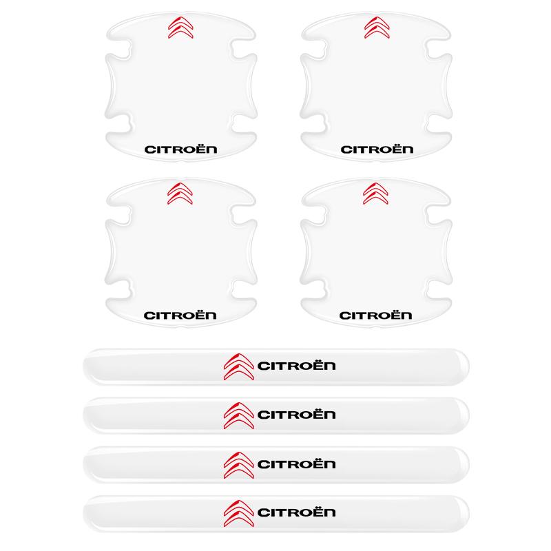 YJTHM1 Car Door Handle Bowl Protective Stickers Anti-collision Decor For Citroen C4 C3 C5 C1 C2 C6 Berlingo C-Elysee Cactus Picasso