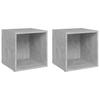TV Stands (2 pcs) Concrete Grey 37 x 35 x 37 cm Engineered Wood