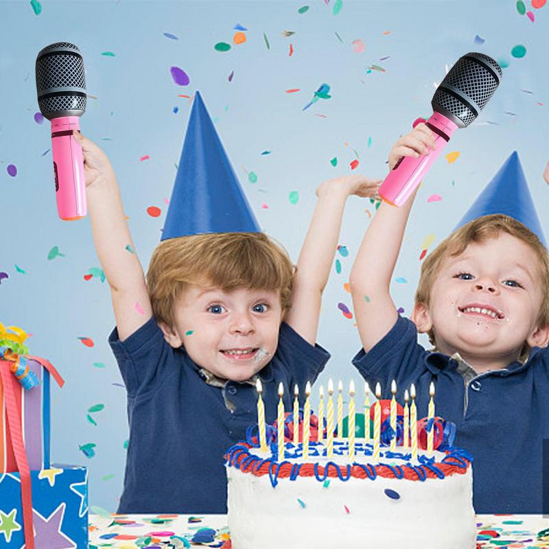Inflatable Microphone Toy Assorted Colors Blow Up Microphone Props Lightweight Singing Activity Decoration For Musical Concert