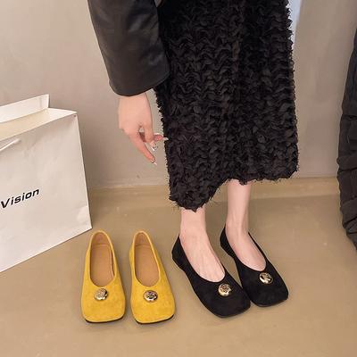 Женские туфли-лодочки 2025 весна и осень новая внутренняя платформа, увеличивающая рост, темпераментные балетки на плоской подошве, обувь на мягкой подошве