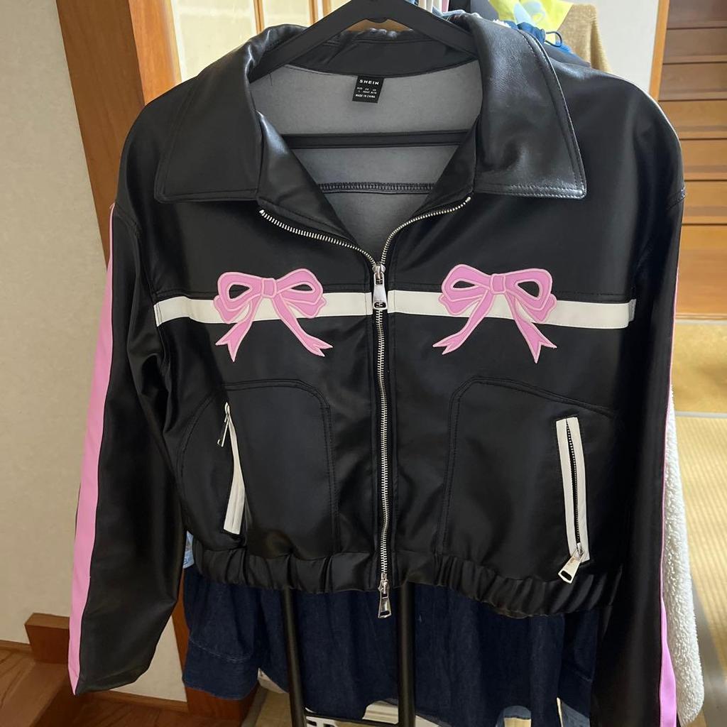 [USED] Cropped Jacket L Black/Pink