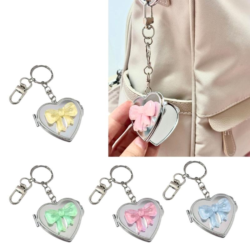 Stylish Love Heart Pendant Bowknot Keychain Accessory Stylish Key Holder for Women Sturdy Alloy Car Key Pendant