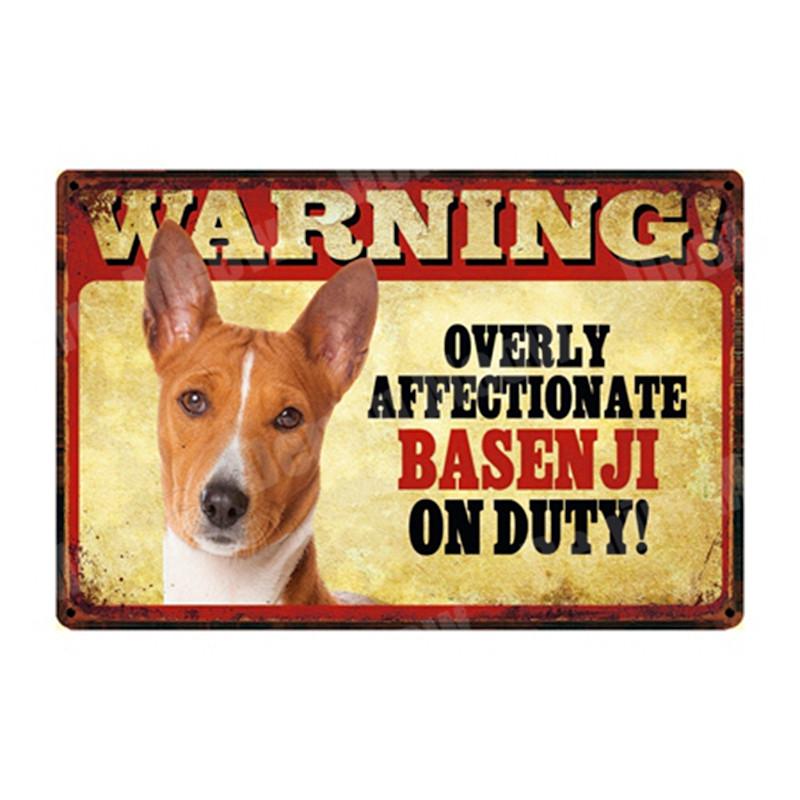 ПРЕДУПРЕЖДЕНИЕ: слишком ласковый домашний питомец на дежурстве, винтажные металлические жестяные вывески, бар, паб, домашний сад, декоративная тарелка, плакаты с собаками, настенный декор N335