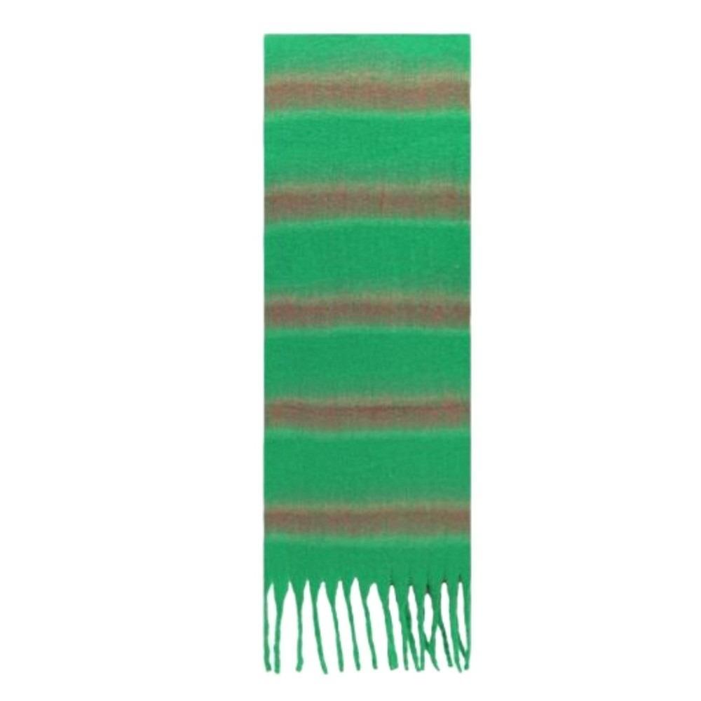 Colorful Tassel Shawl Plush Women Cape Fashion Stripe Wool Scarf Autumn