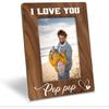 Pop Pop Gifts, I Love You PopPop Photos Frames, Holds 4 x 6 Inch Photo, Farmhouse Wooden Picture Frame Gifts, Father's Day Gift for Grandpa, Grandpa