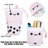 New School Supplies Canvas Stationery Storage Box Makeup Pouch Telescopic Pen Bag Pencil Case