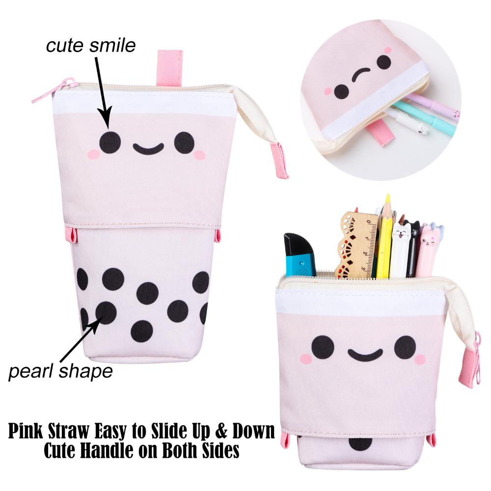 New School Supplies Canvas Stationery Storage Box Makeup Pouch Telescopic Pen Bag Pencil Case