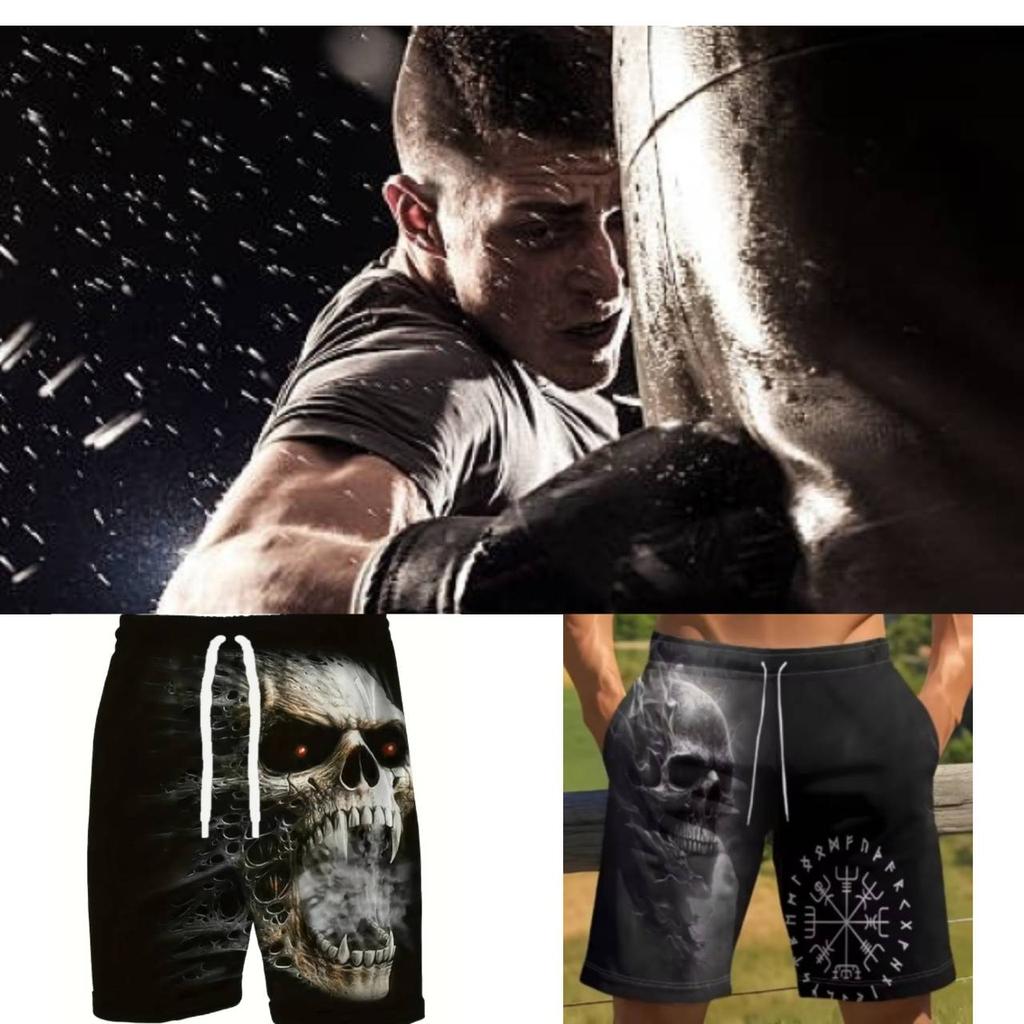 Skull Ghost Skeleton Demon Devil Horror Boxing Shorts Pants 3D Print Training Unisex Men Women Quick Dry Fitness Gym Sport Workout Casual Streetwear