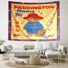 Custom Name Paddington Bear Print Tapestry, Backdrop, Easy Setup, Ideal for Bedroom, Office & Living Room, with Aesthetic Wall Hanging Decor.