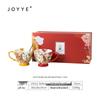 Керамический набор из двух чашек и ложек JOYYE с цветочным рисунком (4 шт)