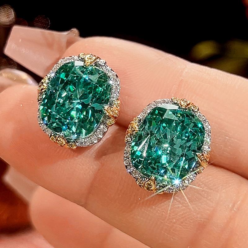 Ювелирные изделия Симуляция Пара Зеленый Темперамент Толстый Квадратный Набор Главный 12 * 16-10 * 12